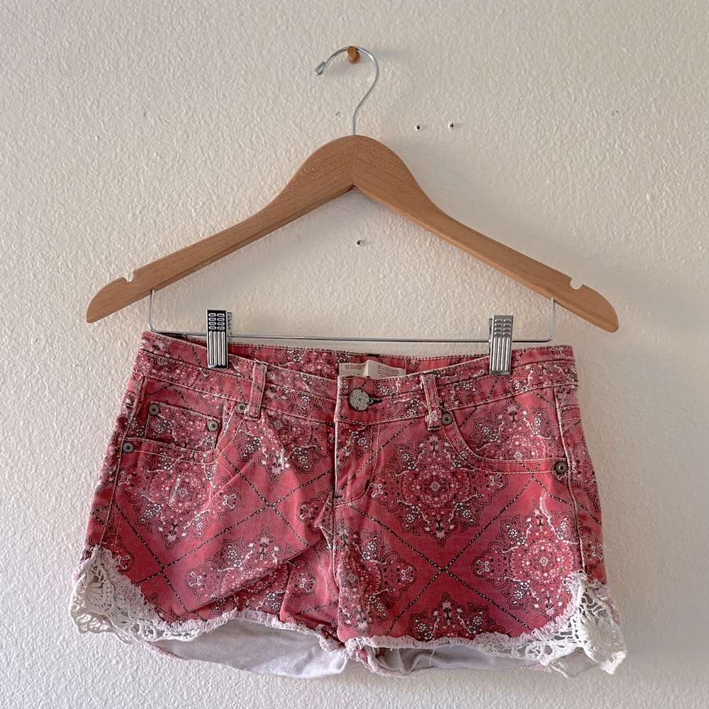 Orange Patterned shorts